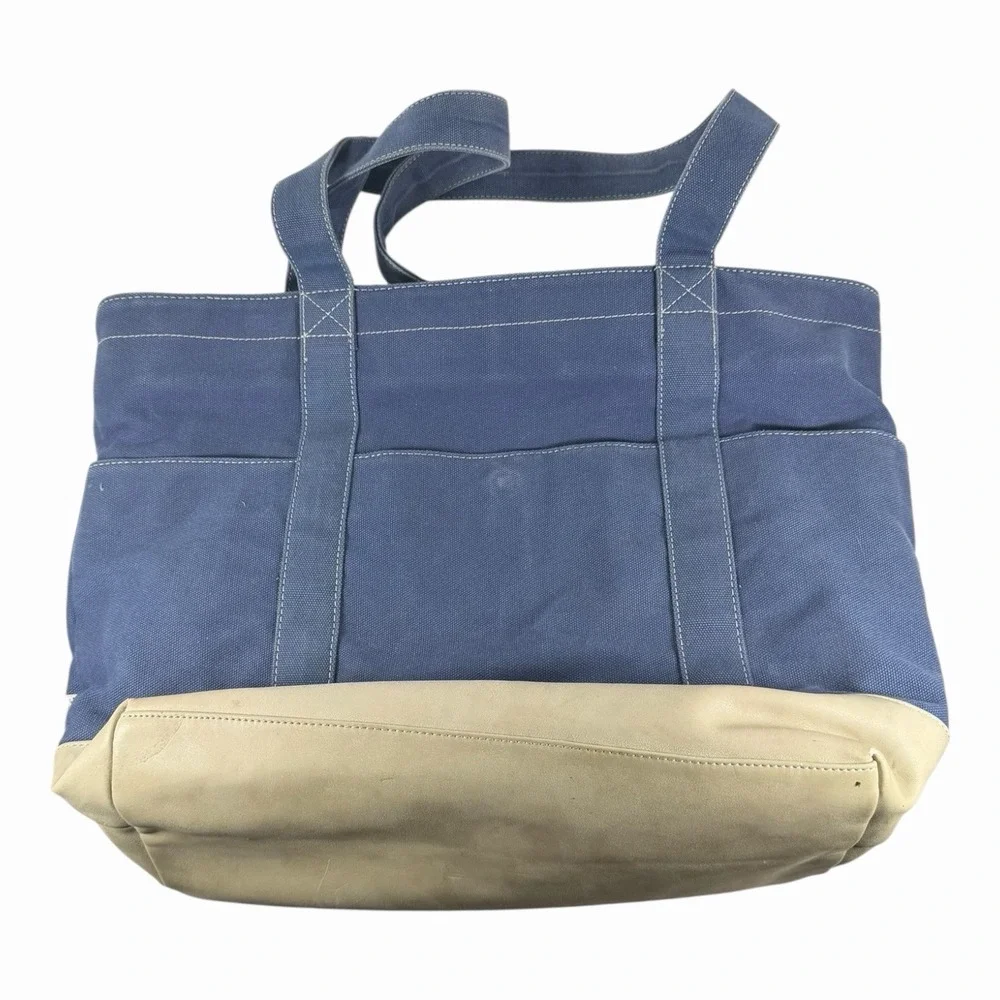 Hot Styl Blue & White Nylon Canvas‎ Carry All Shoulder Tote/ Bag/purse Lunch Bag